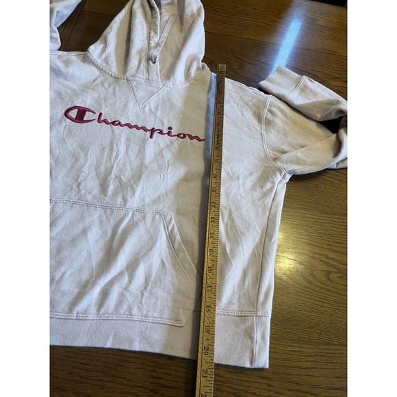 Womens Embroidered Logo Champion Hoodie Sweatshirt Sz Small Fuchsia/Lavender - Picture 9 of 10